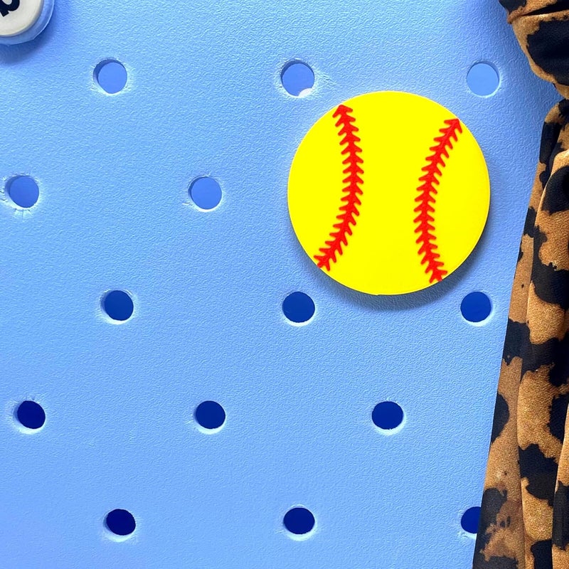 FRESHe BAGLETS - Softball Ball Sport Charm - Decorative Charm Accessories Compatible with Bogg Bags, Simply Southern Bags and other Tote Bags - Image 5
